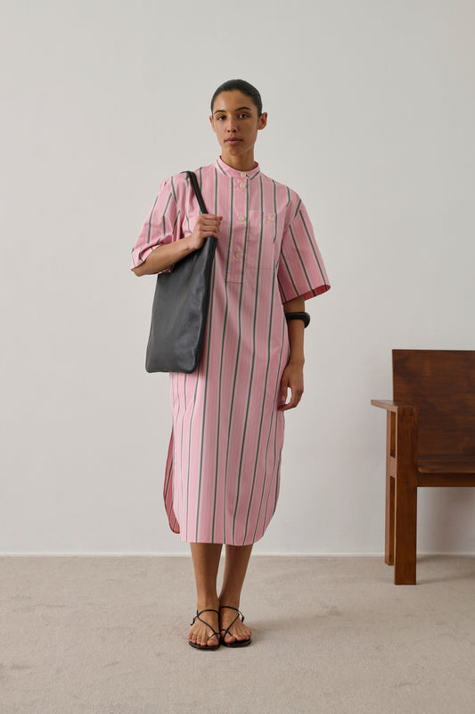 Robe Ilya - Rose/Gris - Coton - Femme