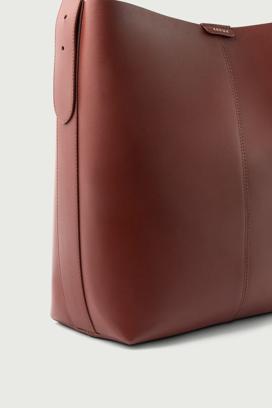 Sac Saudade - Acajou/Noir - Cuir - Femme