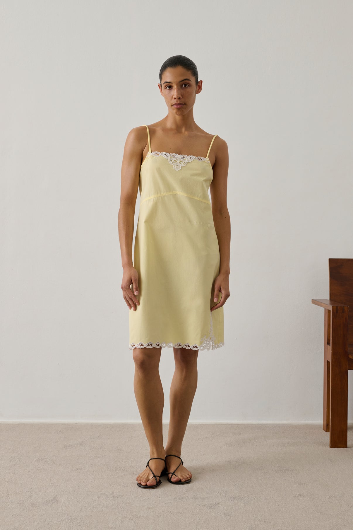 Robe Hillary - Jaune Pâle - Coton - Femme vue 1