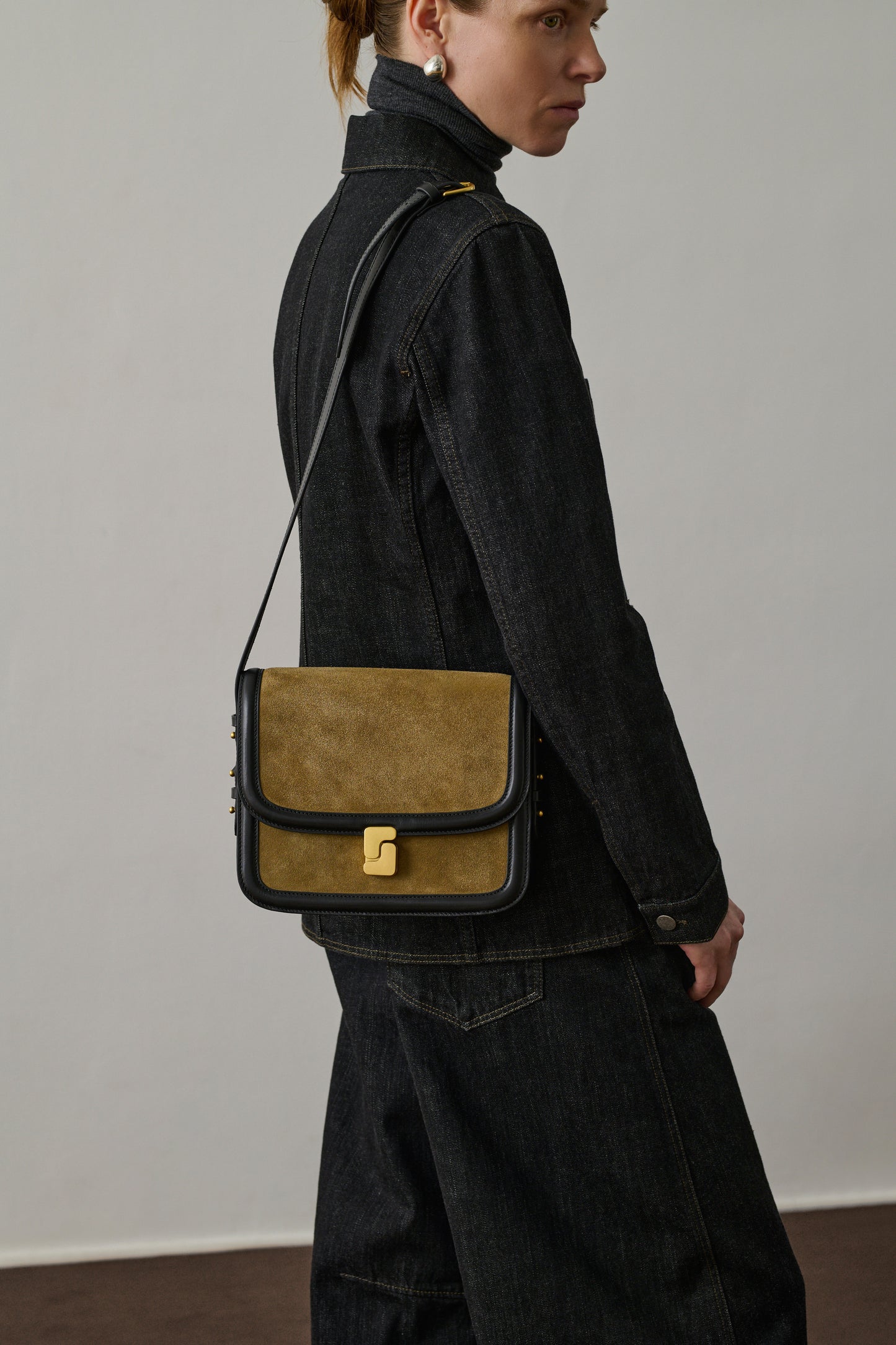 Sac Bellissima Maxi - Bronze/Noir - Cuir - Femme