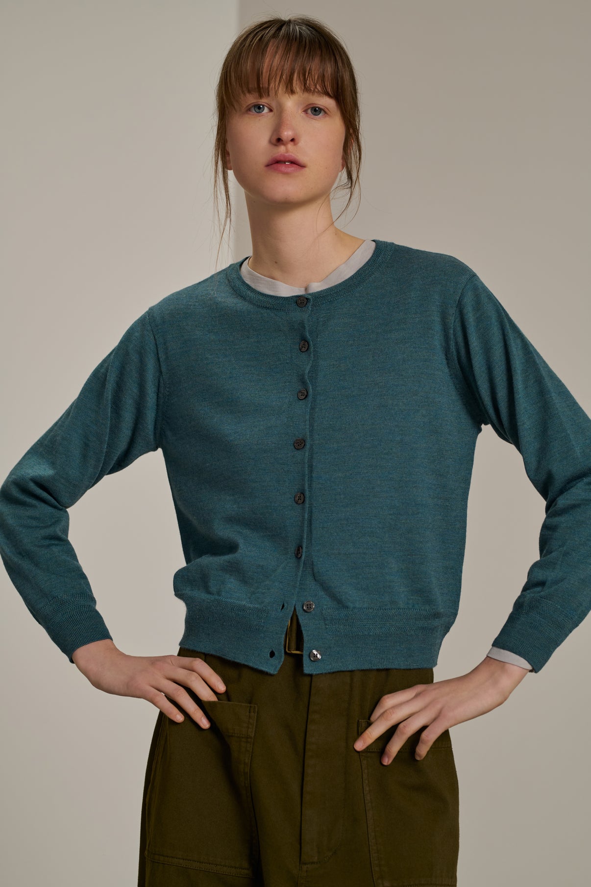 Cardigan Tita - Bleu Céladon - Laine - Femme vue 1