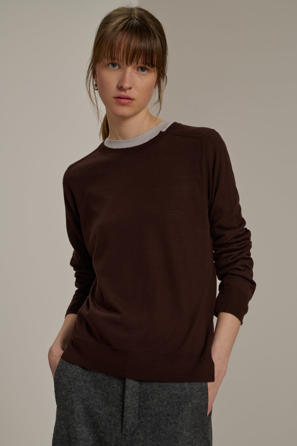 Pull Australie - Chocolat - Laine - Femme vue 2